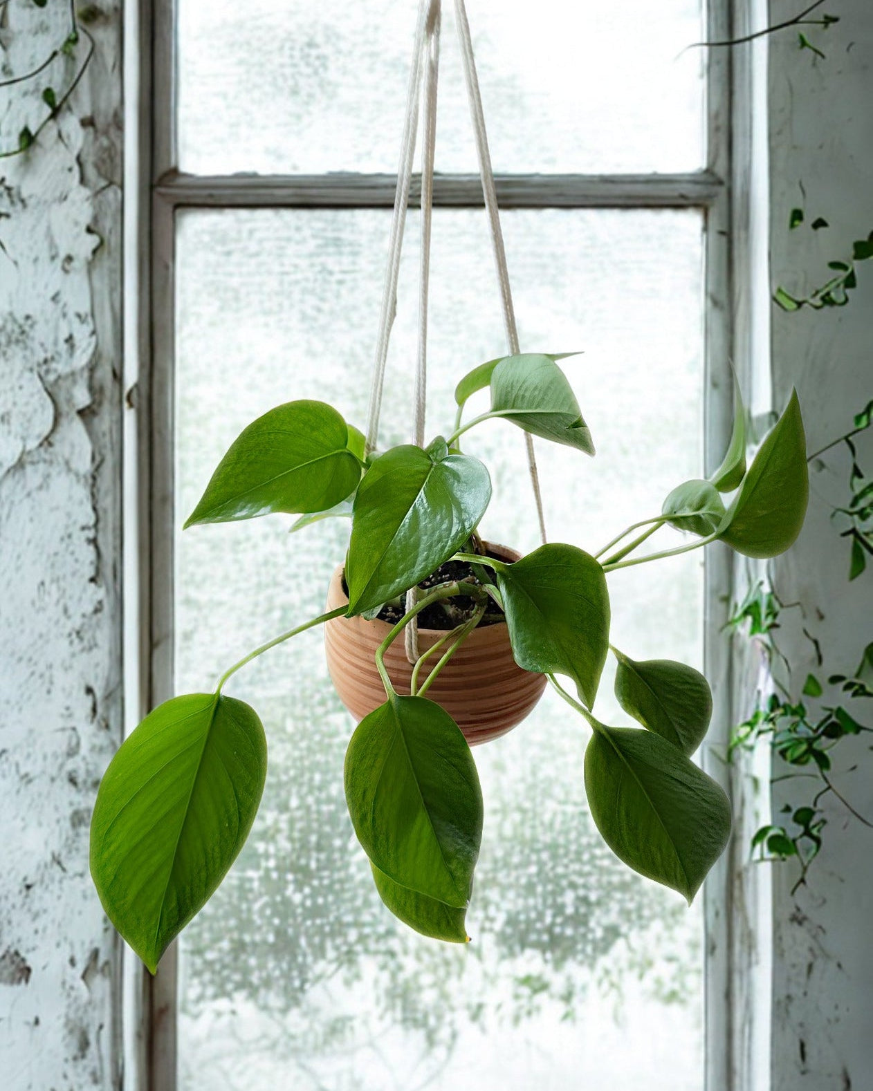 Green Pothos in Hanging Ceramic Pot